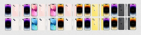 New Set Iphone Apple Inc Smartphone Ios Golden Pink White — Stock Vector