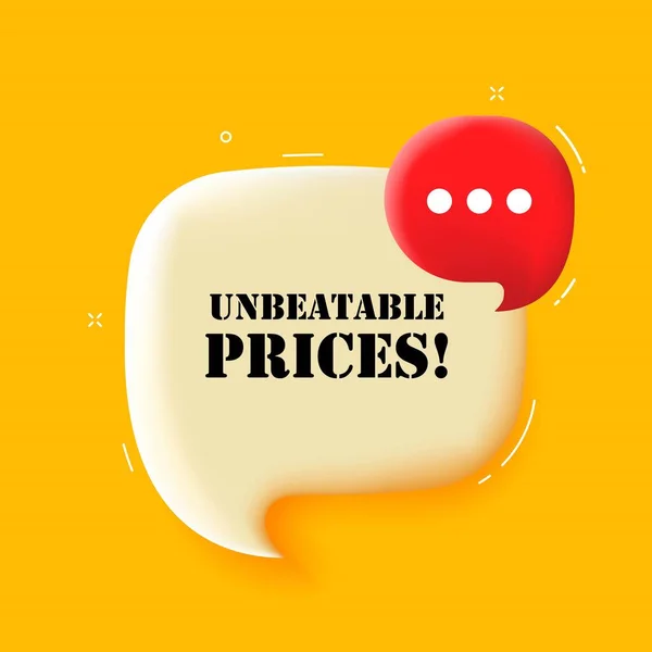 Unbeatable Prices Speech Bubble Unbeatable Prices Text Illustration Pop Art — Stock Vector