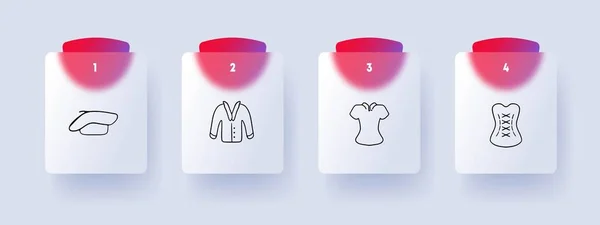 Ícone Linha Roupa Candibober Jaqueta Casaco Espartilho Outerwear Blusa Estilo — Vetor de Stock