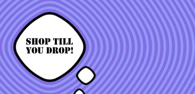 Mesaj atana kadar dükkan ile konuşma balonu. Bum retro komedi tarzı. Pop sanat tarzı. İş için vektör satırı simgesi