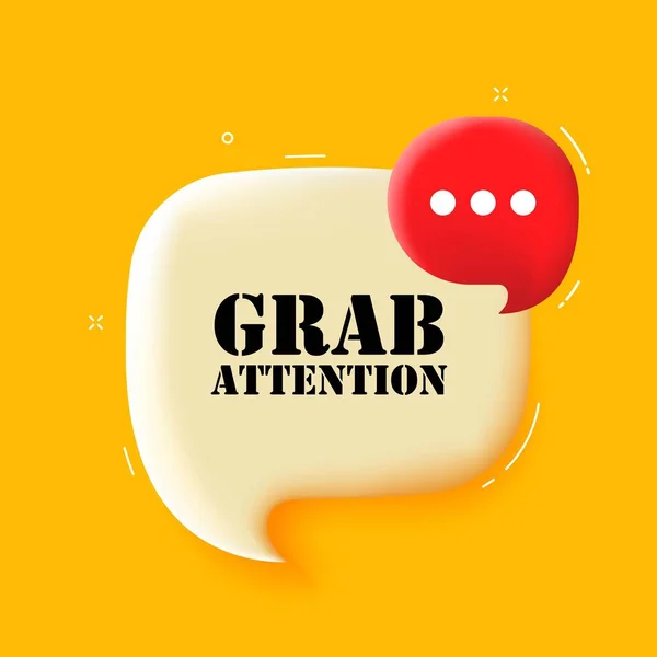 Grab Attention Speech Bubble Grab Attention Text Illustration Pop Art — Stock Vector