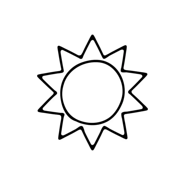 Значок Солнечной Линии Лето Жара Отпуск Выходные Каникулы Пляж Острова — стоковый вектор