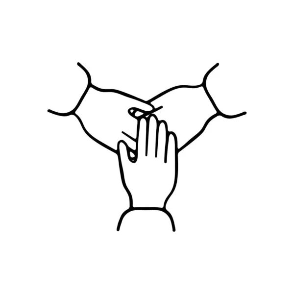 Ikona Pracy Zespołowej Poprawa Wydajności Uścisk Dłoni Społeczeństwo Zespół Wystąpienie — Wektor stockowy