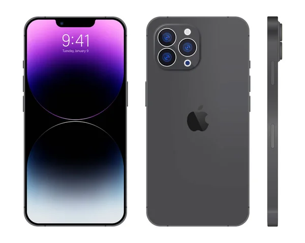 Новый Iphone Про Про Макс Темно Серый Цвет Apple Inc — стоковый вектор