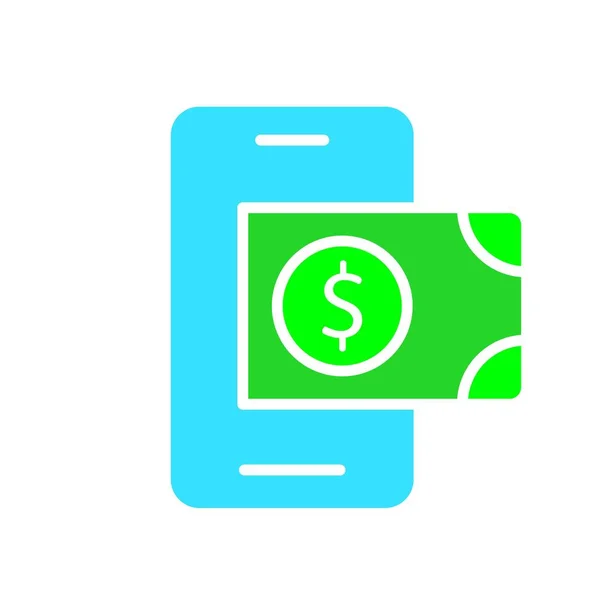 Smartphone Mit Dollar Zeile Symbol Gadget Telefon Anwendungen Internet Technologie — Stockvektor