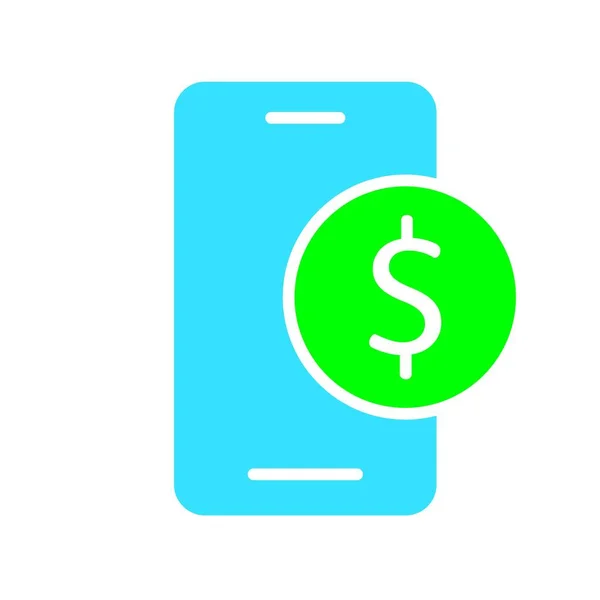 Smartphone Mit Dollar Symbol Gadget Telefon Anwendungen Internet Technologie Kommunikation — Stockvektor