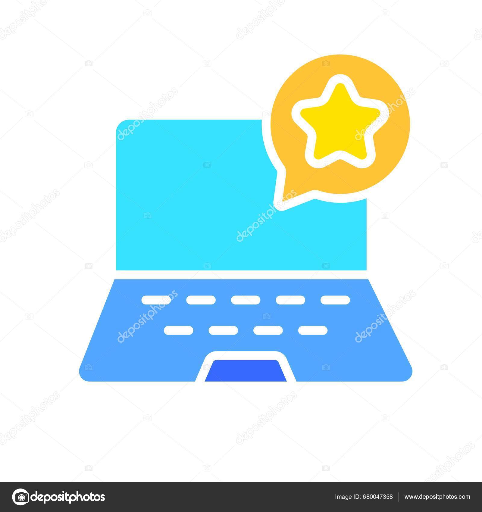 Laptop Star Line Icon Technology Gaming Training Personal Computer Internet  Stock Vector by ©FrameStud1o 680047358