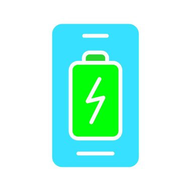 Tamamen enfekte olmuş bir batarya hattı ikonu olan akıllı telefon. Gadget, telefon, uygulamalar, internet, teknoloji, iletişim. İş ve reklam için beyaz arkaplanda vektör renk simgesi