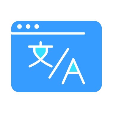 Çevrimiçi çeviri satırı simgesi. İletişim, dil, sözcük dağarcığı, öğrenme, yabancı, turizm. İş ve reklam için beyaz arkaplanda vektör renk simgesi