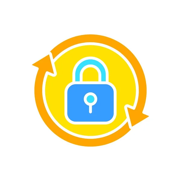 Closed Padlock Line Icon Security Protection Key Door Password Secret — Stock Vector