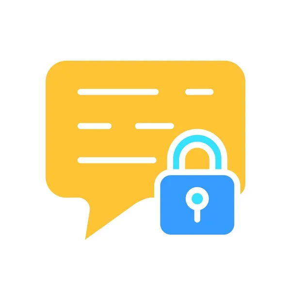 Closed Padlock Message Line Icon Security Protection Key Door Password — Stock Vector