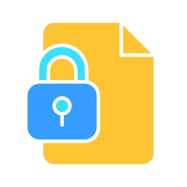 Closed Padlock File Line Icon Security Protection Key Door Password — Stock Vector