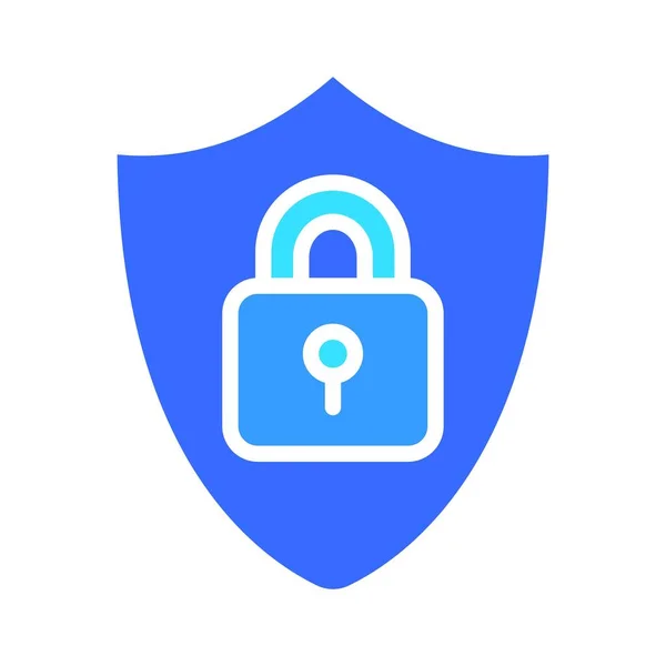 Closed Castle Shield Line Icon Security Protection Key Door Password — Stock Vector