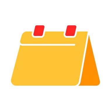 Masa takvimi simgesi. Günlük, organizatör, önemli tarih, ay, tatil, yeni yıl, hafta, hafta sonu. İş ve reklam için beyaz arkaplanda vektör renk simgesi