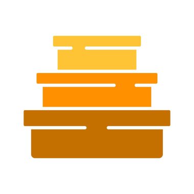 Sütun çizgisi simgesinde üç kutu. Teslimat, posta, minibüs, yeni bir eve taşınma, kurye, uluslararası ulaşım. İş ve reklam için beyaz arkaplanda vektör renk simgesi.