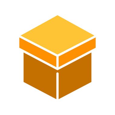 Kapak çizgisi simgesi olan kutu. Teslimat, posta, minibüs, yeni bir eve taşınma, kurye, uluslararası ulaşım. İş ve reklam için beyaz arkaplanda vektör renk simgesi.