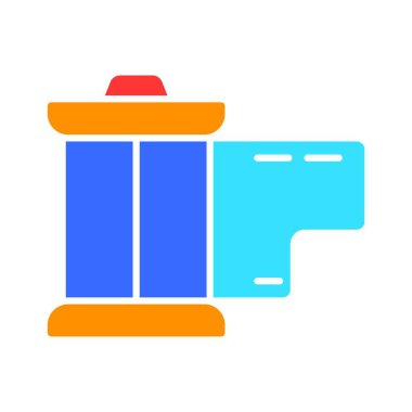 Kamera hattı simgesi. Profesyonel fotoğrafçı, çerçeve, negatif, fotoğraf portresi, enstantane. İş ve reklam için beyaz arkaplanda vektör renk simgesi.