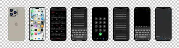 Gray Iphone Profesjonalne Interfejsy Makieta Jabłkowa Przód Tył Telefonu Strona — Wektor stockowy