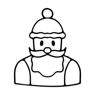 Güzel Noel Baba izole edilmiş. Kış tatili için neşeli, komik Noel Baba maddesi. Mutlu Noel Baba çizgi film karakteri yeni yıla hazır. vektör