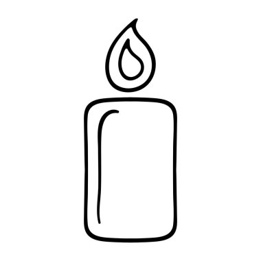 Vektör beyaz parafin ya da mum yakan parti mum ikonu, şeffaflık şebekesi arka planında izole edilmiş. Tatil, yeni yıl, Noel, kutlama, gün. Yeni 2024 yılı. vektör illüstrasyonu