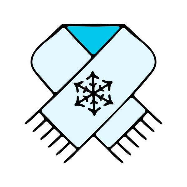 Eşarp Simgesi Vektörü Kışın Ikon Taşıyıcı Sembolü Çizimi Yalıtım Giysi — Stok Vektör