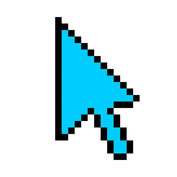 Blaues Cursor Zeilensymbol Computer Maus Pfeil Schwebebalken Klicken Hervorheben Bildschirmpixelstil — Stockvektor