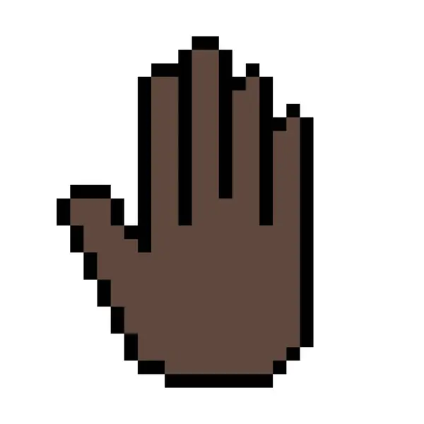 Icono Línea Mano Negra Detener Gesto Lenguaje Señas Dedo Emoji — Vector de stock