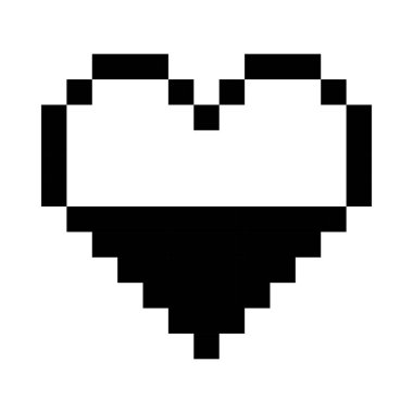 Yarısı dolu siyah kalp çizgisi ikonu. Emoji, sevgililer günü, ilişkiler, aşk, hayat, sağlık, oyun, tedavi, uygulamalar, beyaz arkaplanda çok renkli simge