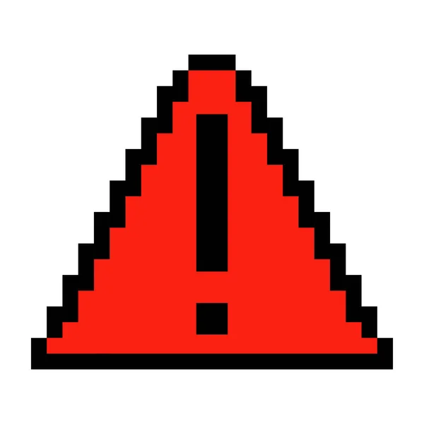 Rood Gevarensymbool Angst Risico Bedreiging Angst Aandacht Vuur Waarschuwing Pixel — Stockvector