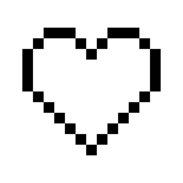 Icono Línea Corazón Negro Blanco Emoji Día San Valentín Relaciones — Vector de stock
