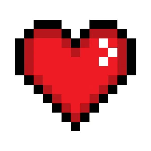 Icono Línea Roja Llena Corazón Emoji Día San Valentín Relaciones — Vector de stock