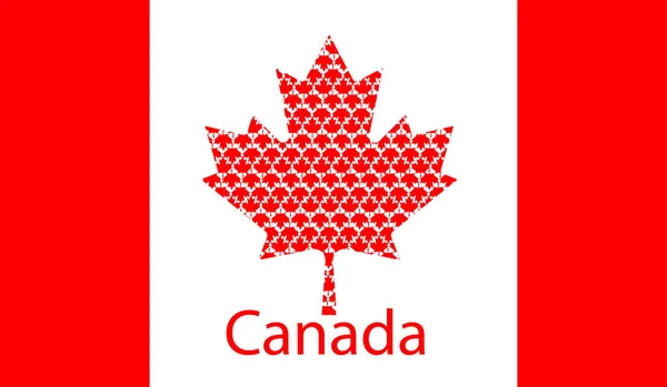 Иллюстрация Флага Канады Хоккей Клен Штат Город Канадцы Холодный Снежный — стоковый вектор