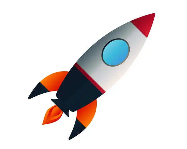 Ilustración Cohetes Espacio Combustible Vuelo Luna Astronauta Lanzamiento Portador Fuego — Vector de stock