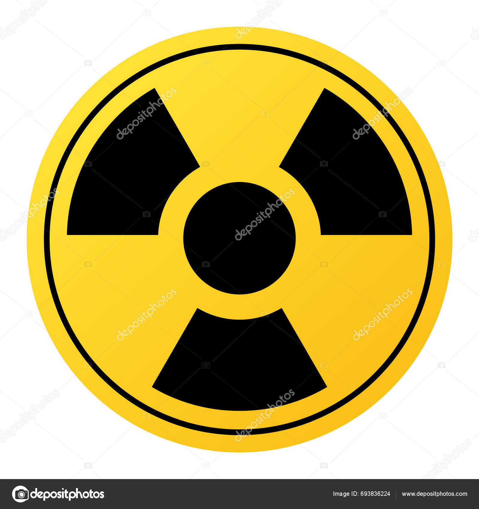 Radioactive Threat Sign Yellow Background Illustration Irradiation ...