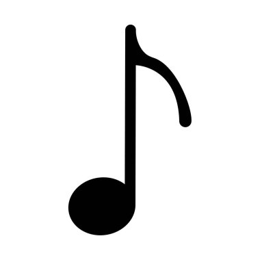 Siyah sekizinci nota çizimi. Müzik, nota, şarkı, rock, ses, besteci, gitar, keman, sanat piyanosu klasik dans konser enstrümanı Vector simgeleri  