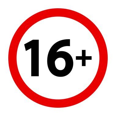 16 illüstrasyon. Yaş sınırı, filmler, TV dizileri, çizgi filmler, sinema, tür görüntüleme yasağı sınır vektörü simgeleri  