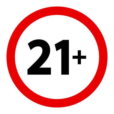21 illüstrasyon. Yaş sınırı, filmler, TV dizileri, çizgi filmler, sinema, tür görüntüleme yasağı sınır vektörü simgeleri  