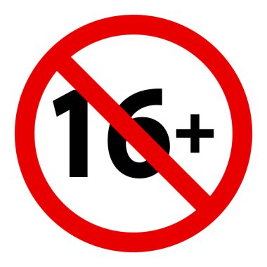 16. illüstrasyondan geçiyor. Yaş sınırı, filmler, TV dizileri, çizgi filmler, sinema, tür görüntüleme yasağı sınır vektörü simgeleri  