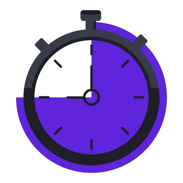 Zeven Divisie Timer Gevulde Illustratie Tijd Stopwatch Wekker Klok Tweede — Stockvector