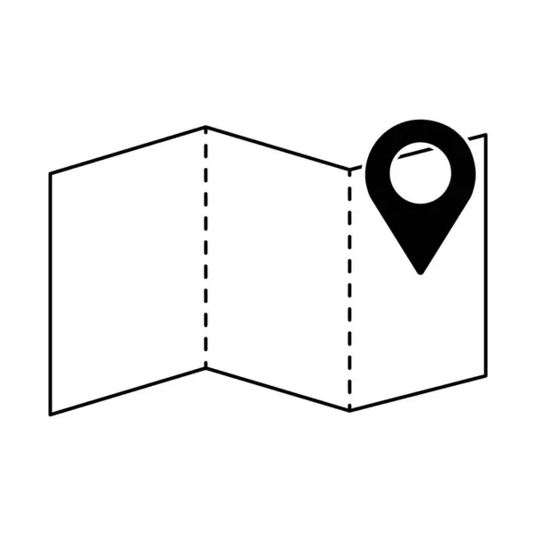 Marca Ilustración Del Folleto Gps Tag Mapa Dirección Atlas Globo — Archivo Imágenes Vectoriales