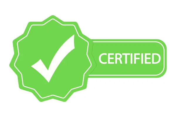 Marca Verificación Con Ilustración Certificada Inscripción Confirmación Licencia Notario Certificación — Archivo Imágenes Vectoriales