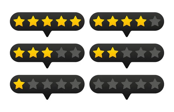 Set Stars Illustration Favorites Rating Rating Reviews Score Quality Award — Stock Vector