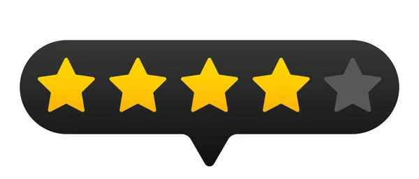 Four Stars Illustration Favorites Rating Rating Reviews Score Quality Award — Stock Vector