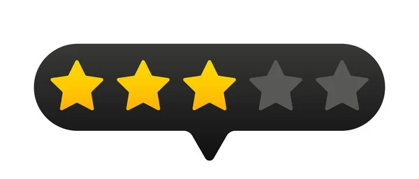 Three Stars Illustration Favorites Rating Rating Reviews Score Quality Award — Stock Vector