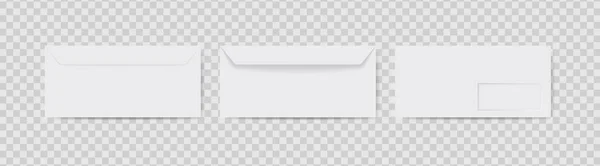 Brievenset Transparante Achtergrond Illustratie Envelop Post Stempel Papier Pen Pen — Stockvector