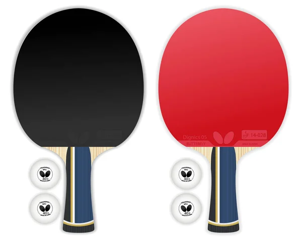 Een Realistische Tennisracket Rackets Voor Tafeltennis Ping Pong Butterfly Company — Stockvector