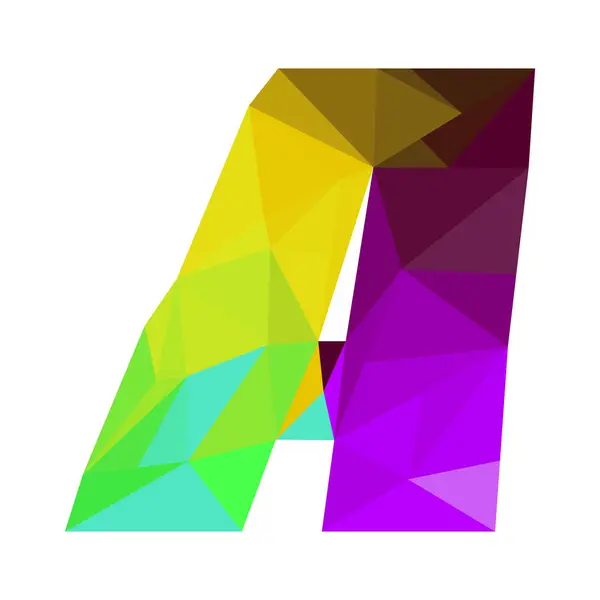 Letra Poligonal Logotipo Mosaico Alfabeto Triângulos Carta Formas Geométricas — Vetor de Stock