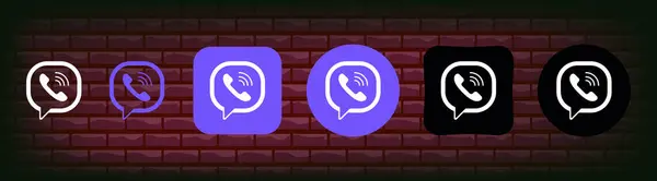 Collection of different Viber icons. Social media logo. Line art and flat style isolated on white background. Vector line icon for business and advertising