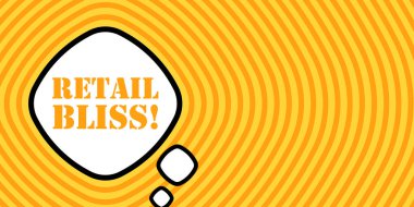 Retail saadeti metniyle konuşma balonu. Bum retro komedi tarzı. Pop sanat tarzı. İş ve Reklamcılık için vektör simgesi