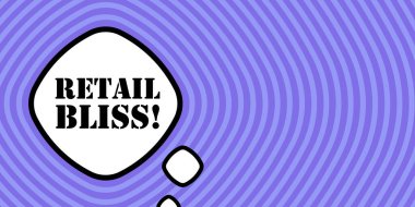 Retail saadeti metniyle konuşma balonu. Bum retro komedi tarzı. Pop sanat tarzı. İş ve Reklamcılık için vektör satırı simgesi